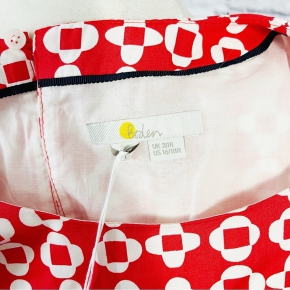 BODEN Coral Mosaic Sleeveless Smocked Waist Mini Dress - SIZE 16/18R - NWT - Picture 10 of 13